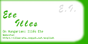 ete illes business card